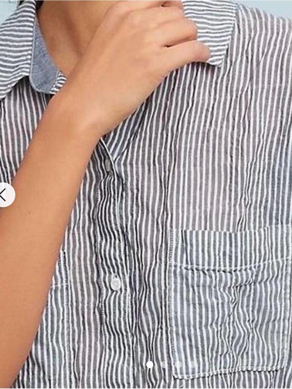 Anthropologie Cloth & Stone "Zoe" short-sleeve striped button-down shirt